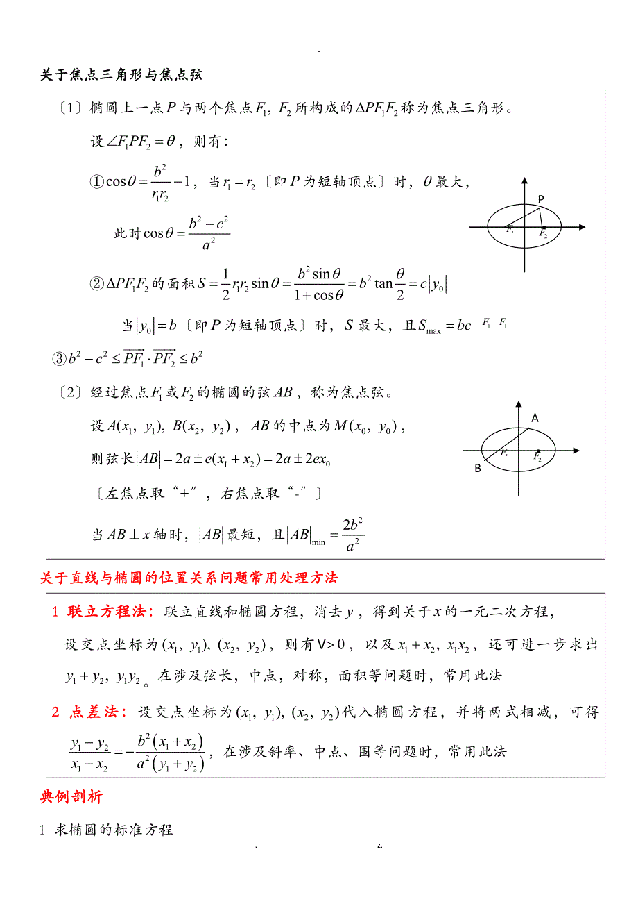 椭圆难题(包括答案)_第1页