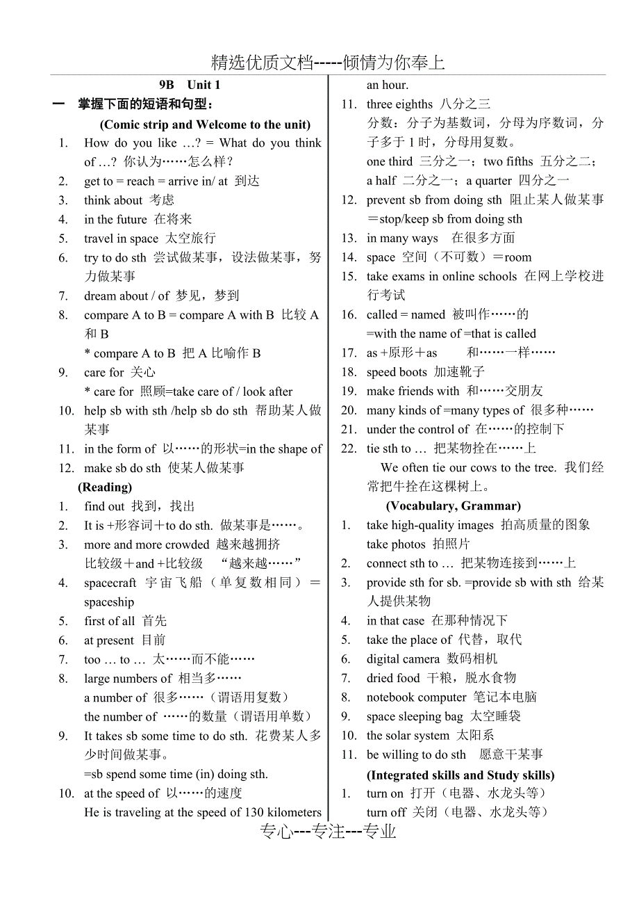 牛津英语九年级下册9B知识点_第1页