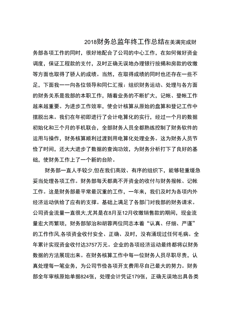 2018财务总监年终工作总结_第2页