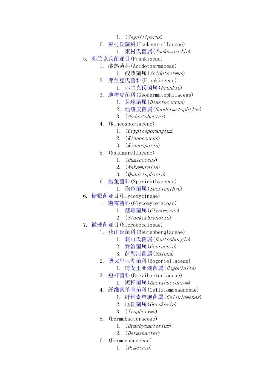 细菌分类表（按界门纲目科属种分类）_第5页