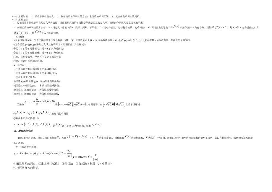 经济数学-微积分(函数的知识点及结论)_第5页