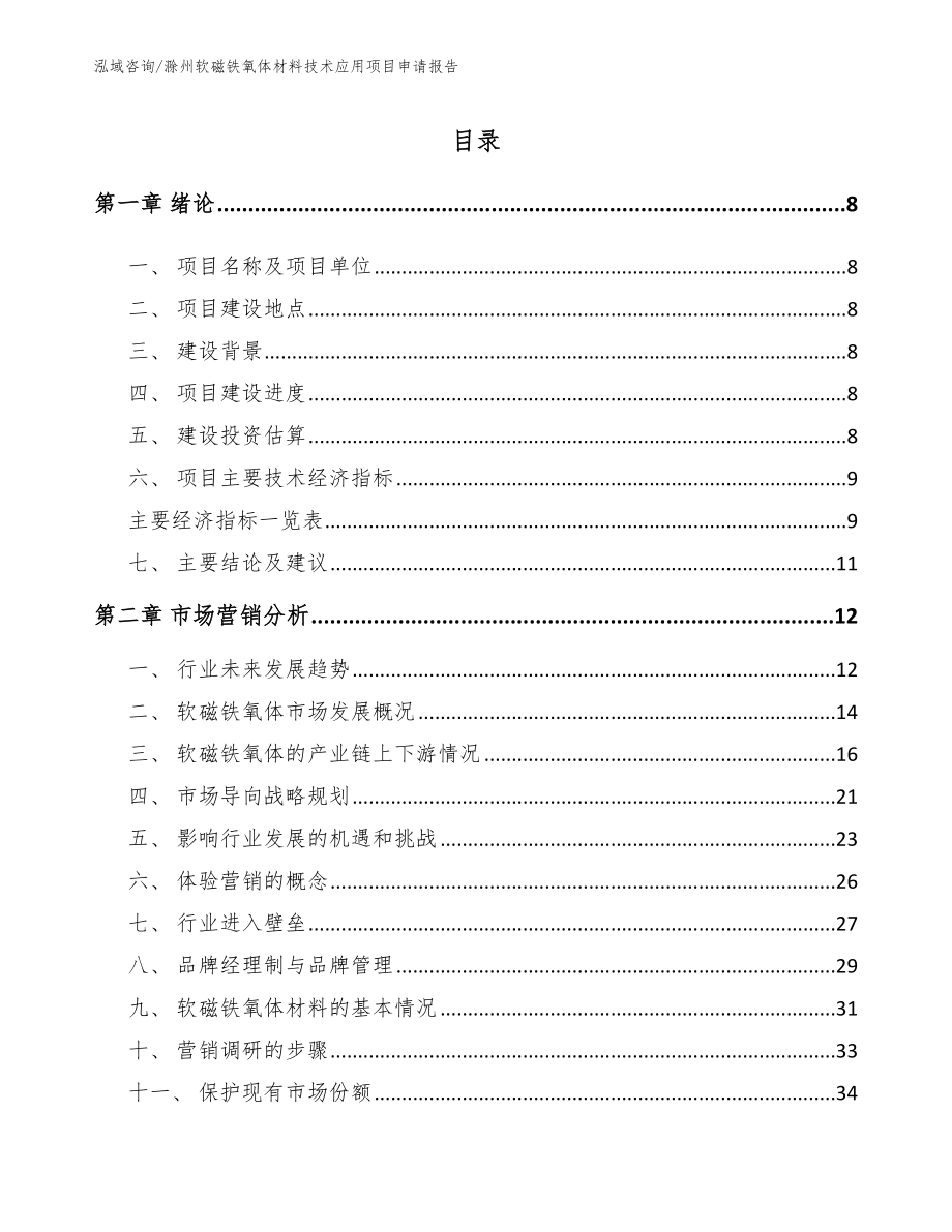 滁州软磁铁氧体材料技术应用项目申请报告（模板范文）_第2页