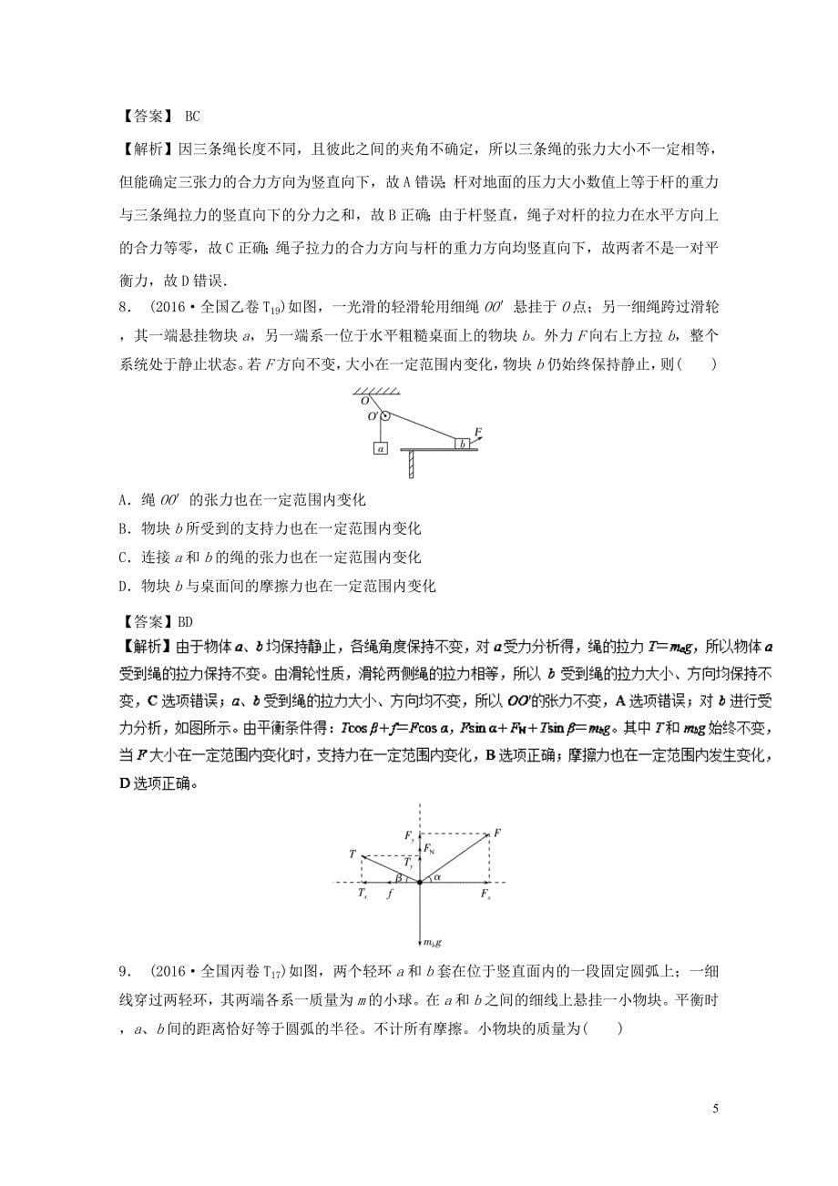 高考物理一轮复习专题2.2力的合成分解正交分解精讲深剖11023107_第5页