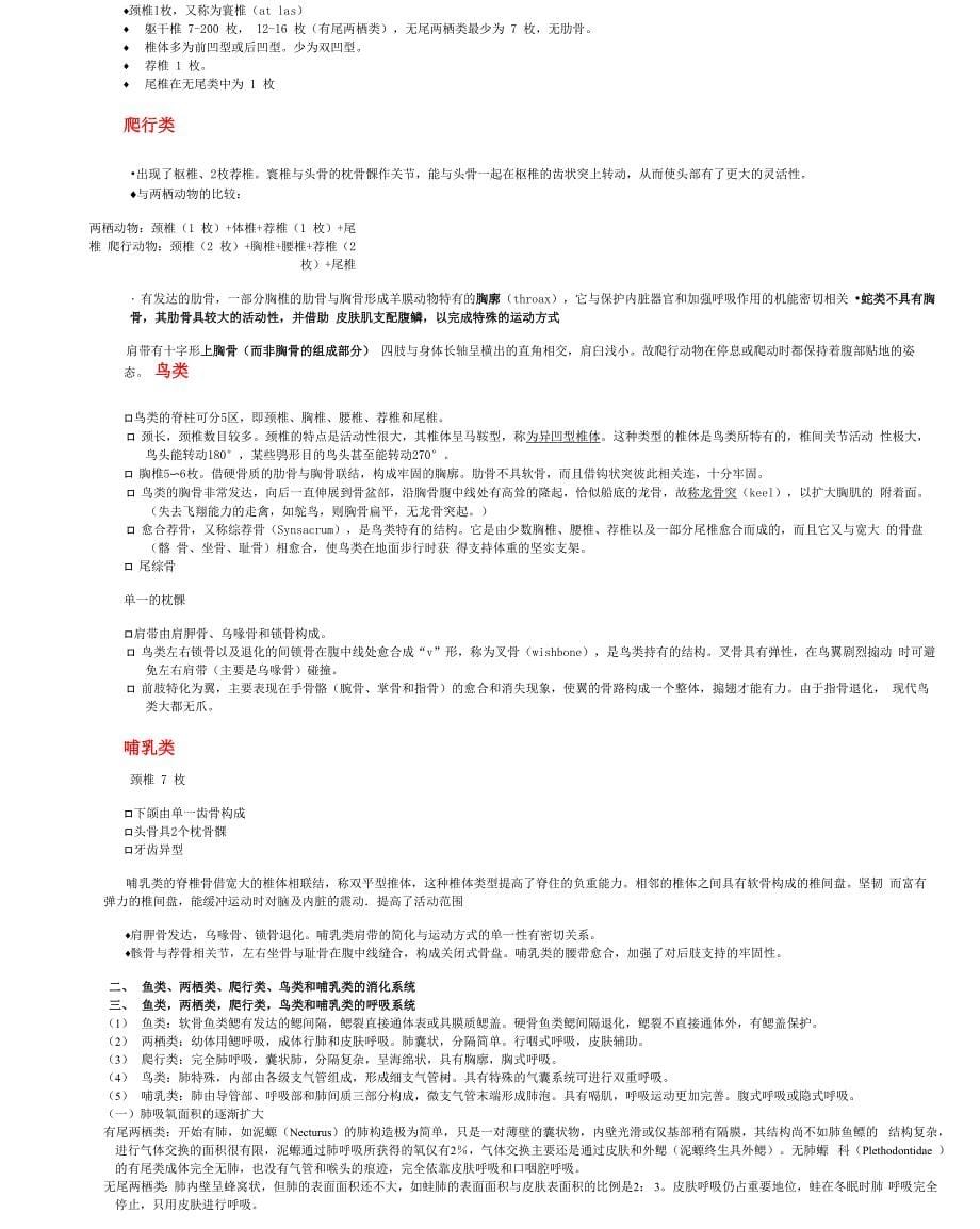 动物学各器官比较源于网络仅供参考考研专用_第5页