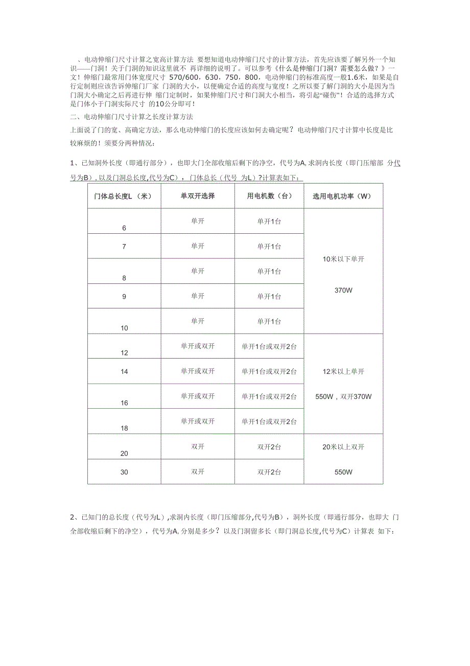 电动伸缩门尺寸计算之宽高计算方法_第1页