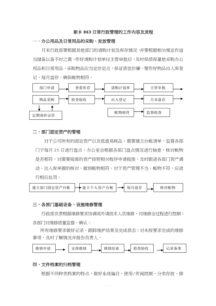 行政日常管理的工作内容及流程_第1页