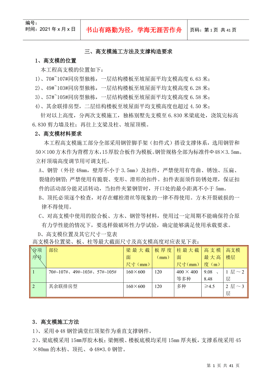 高支模工程专项施工方案2_第4页