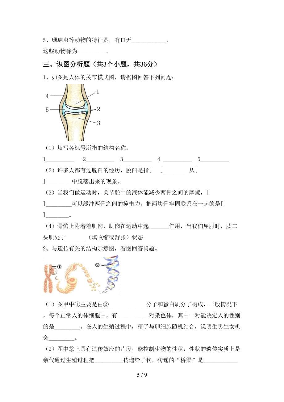 八年级生物上册期末考试(一套).doc_第5页