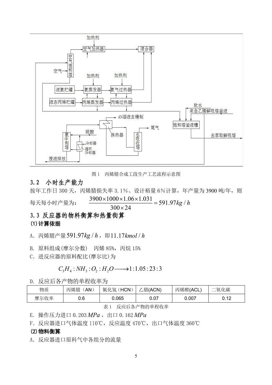 课程设计丙烯腈车间工艺设计_第5页