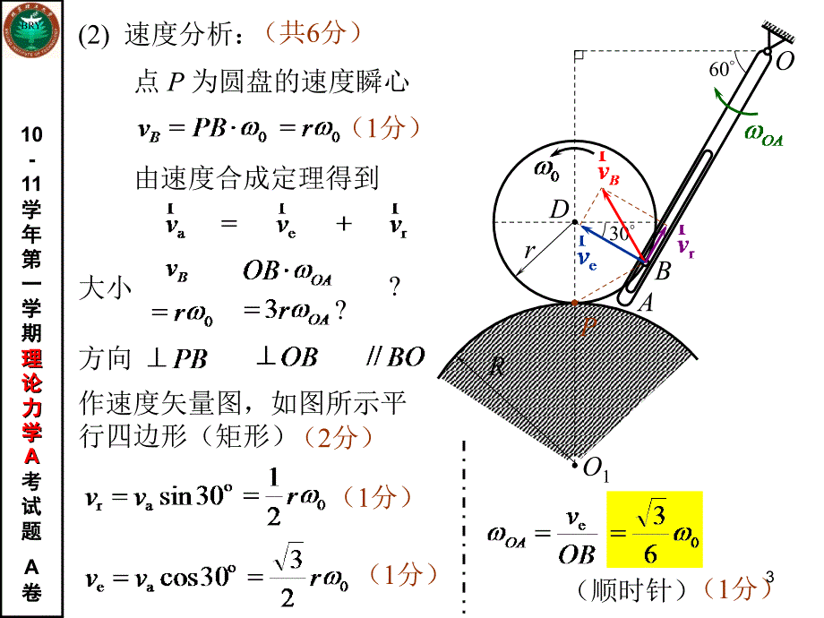 北京理工大学理论力学-A卷试题及答案.ppt_第3页