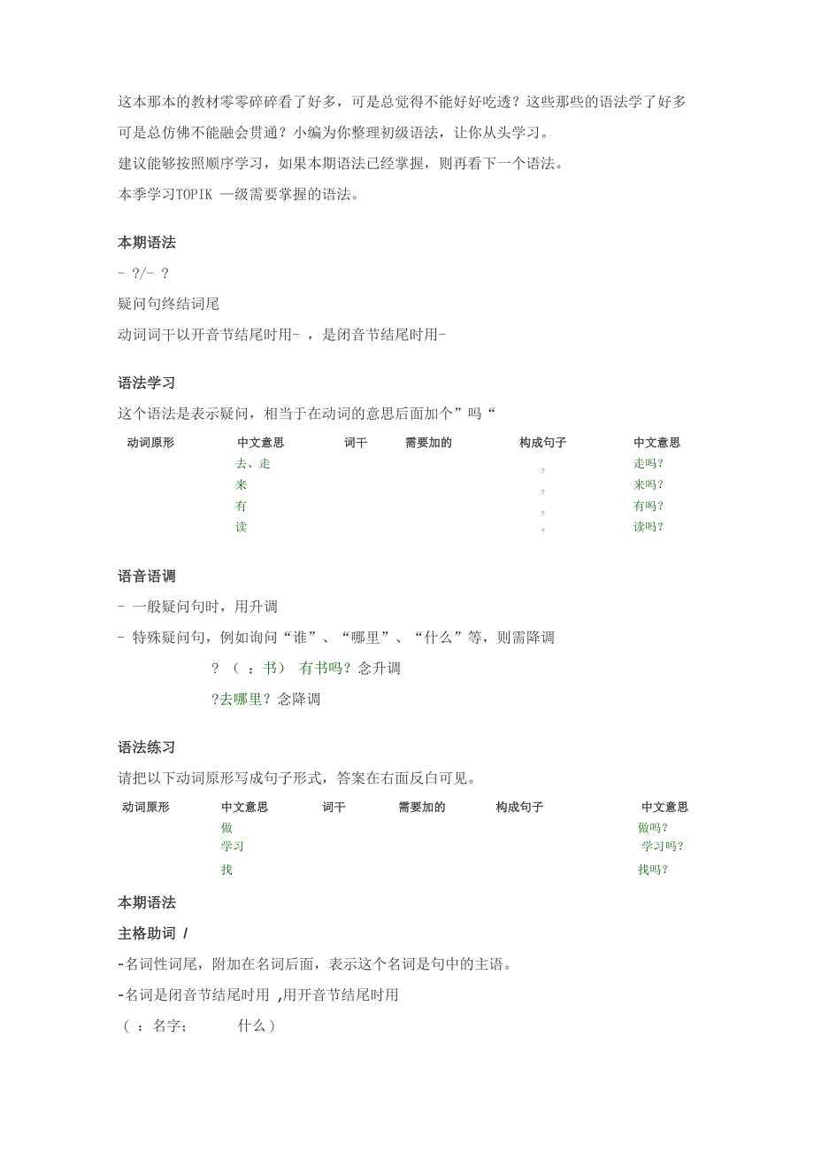 韩语初级语法_第1页