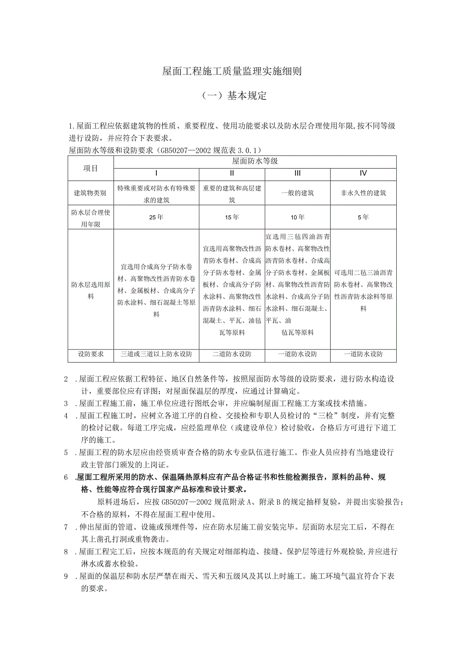 屋面工程施工质量监理实施细则(00)(001)_第1页
