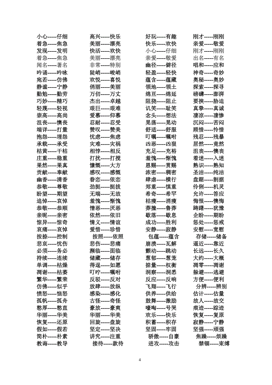 小学语文近义词、反义词.doc_第4页