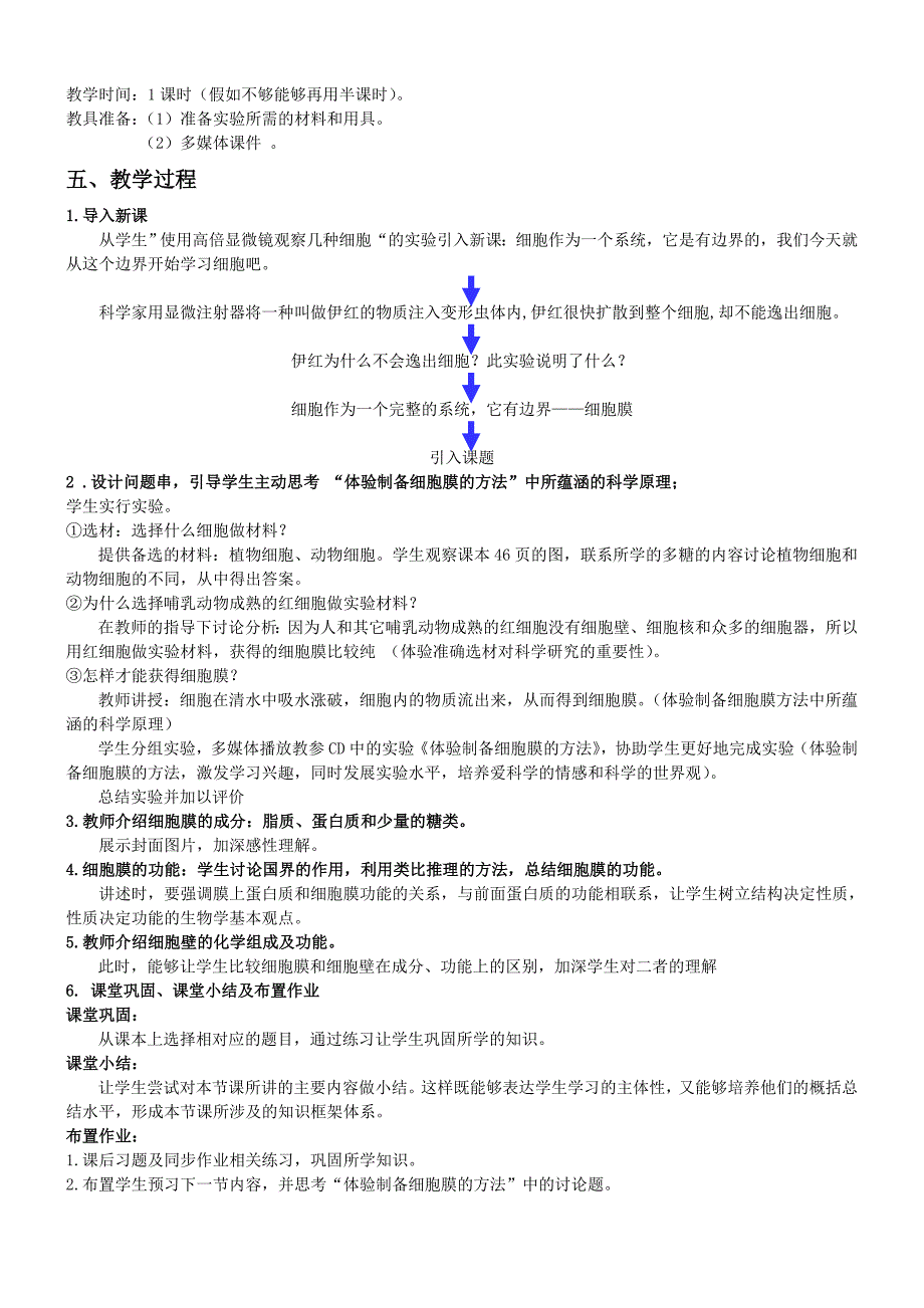 细胞膜说课稿_第2页