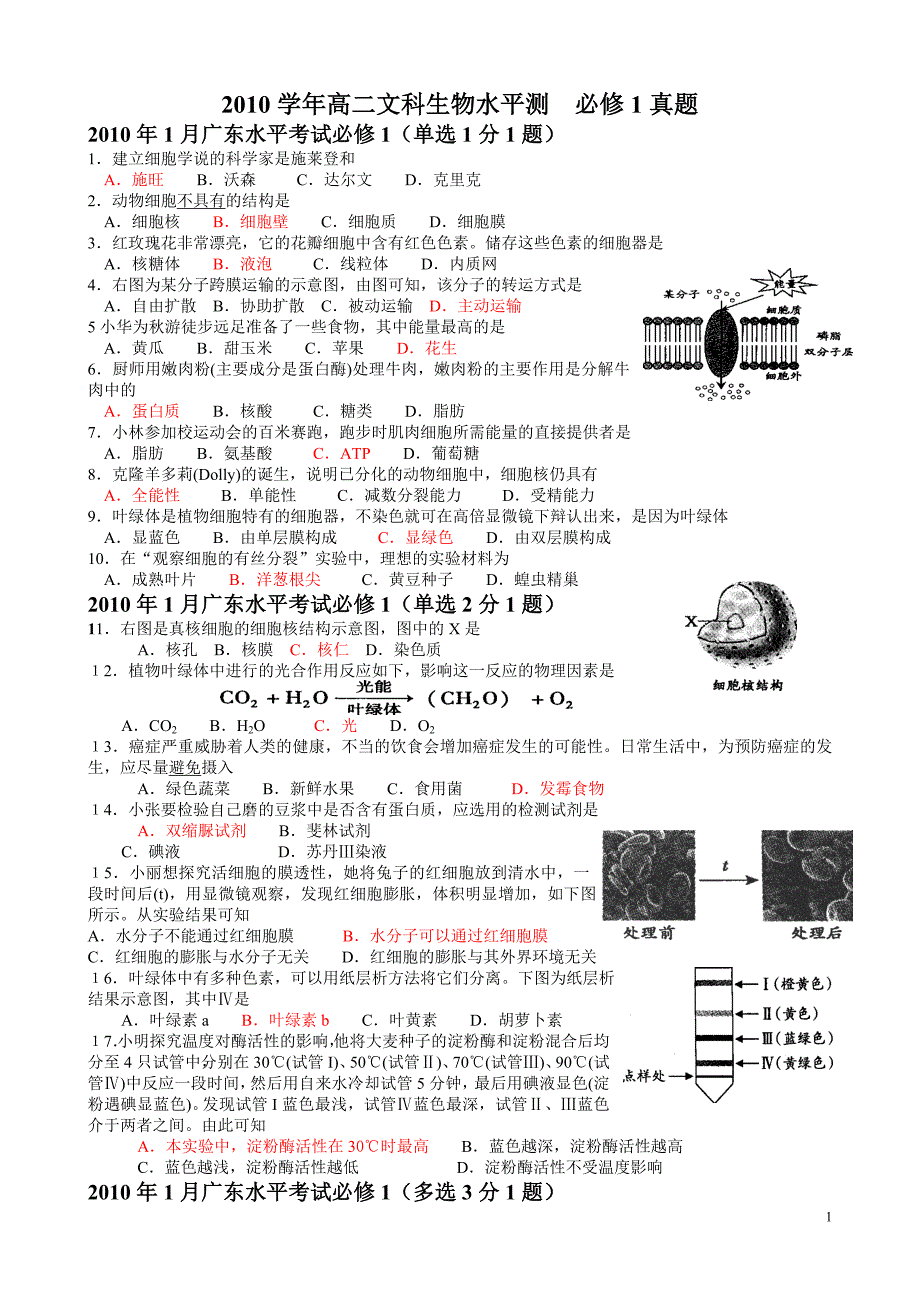 06-01必修1会考题答案.doc_第1页