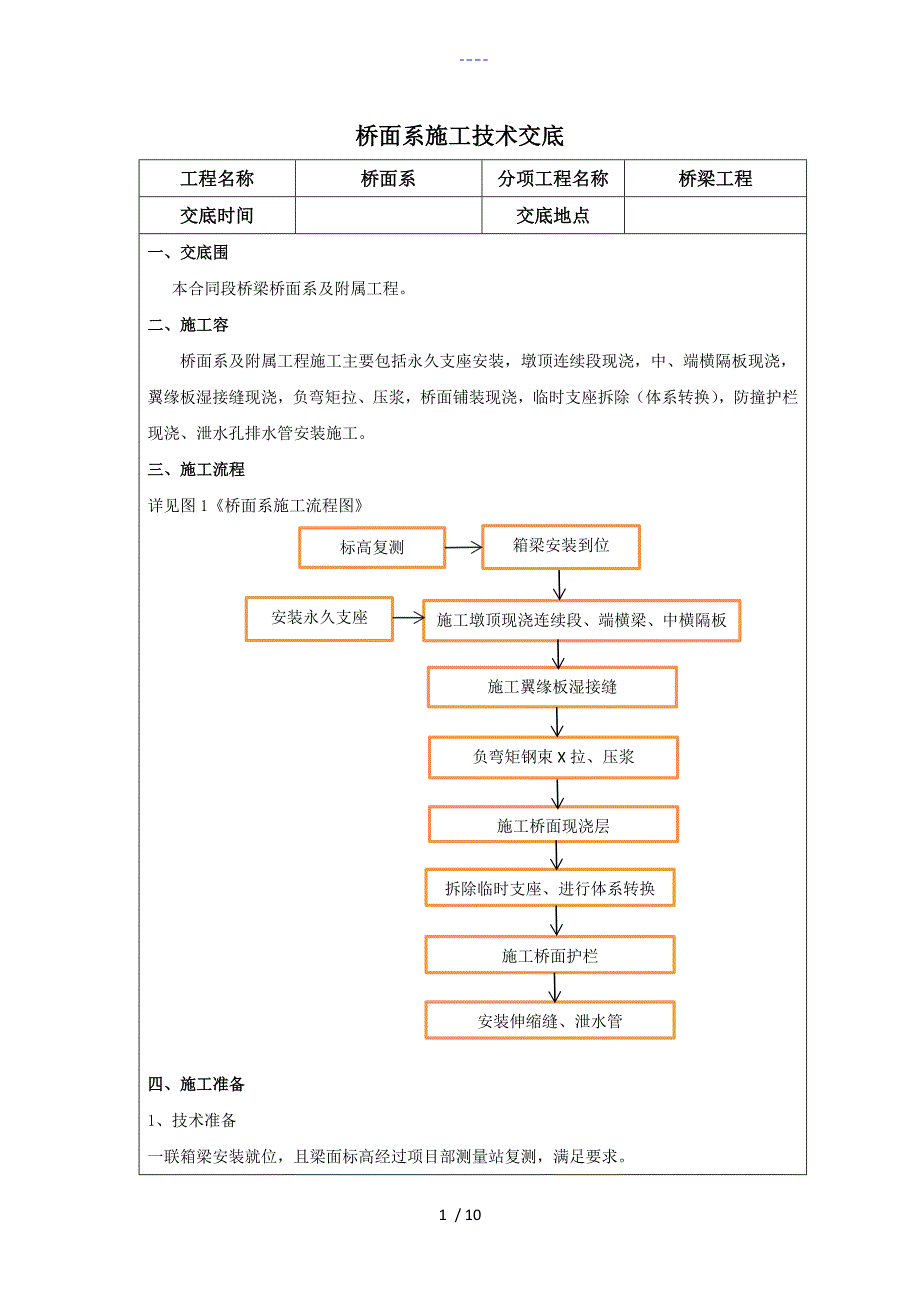 桥面系施工技术交底记录大全_第1页