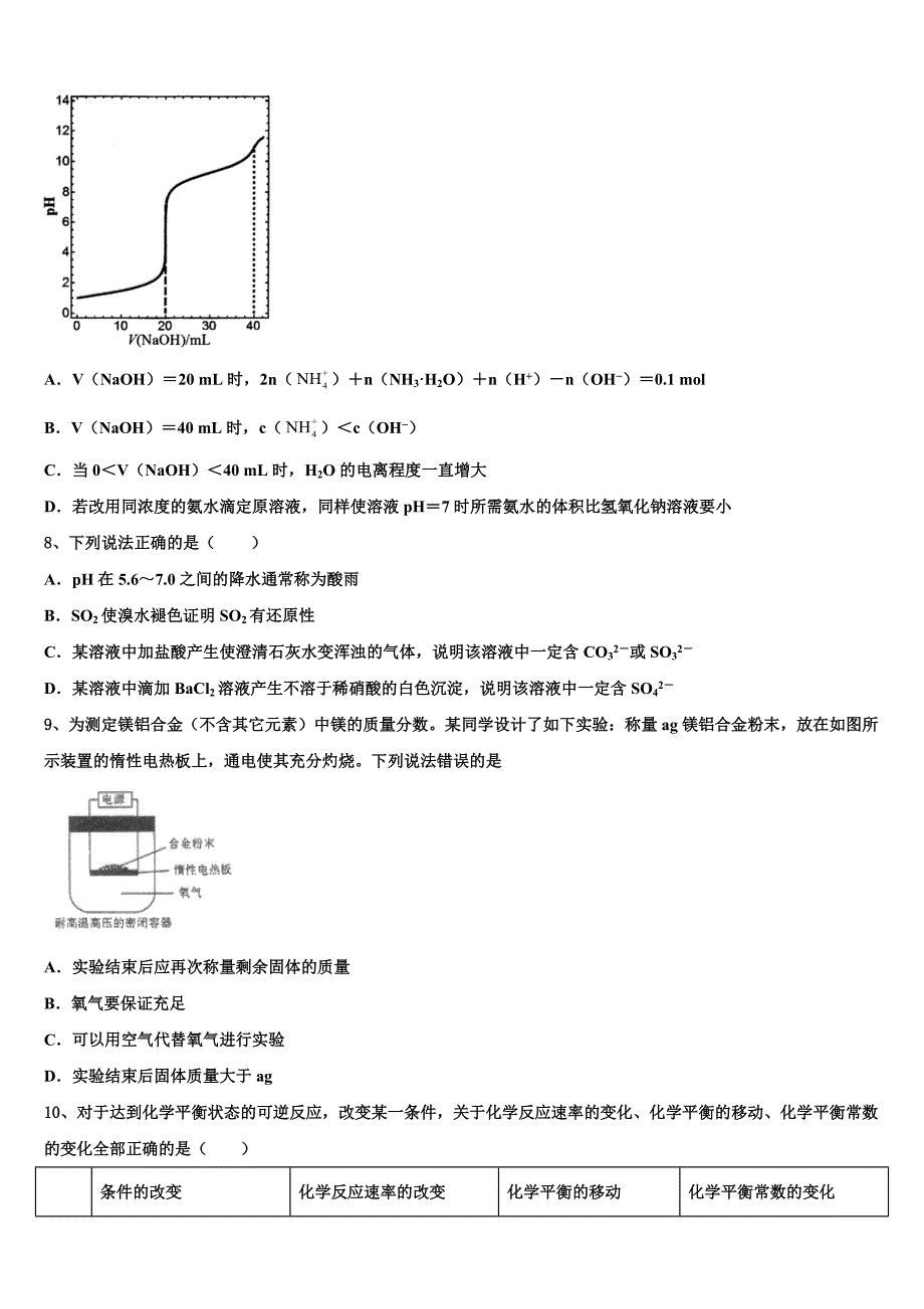 2023届甘肃省张掖中学高三第一次调研测试化学试卷(含解析）.doc_第3页