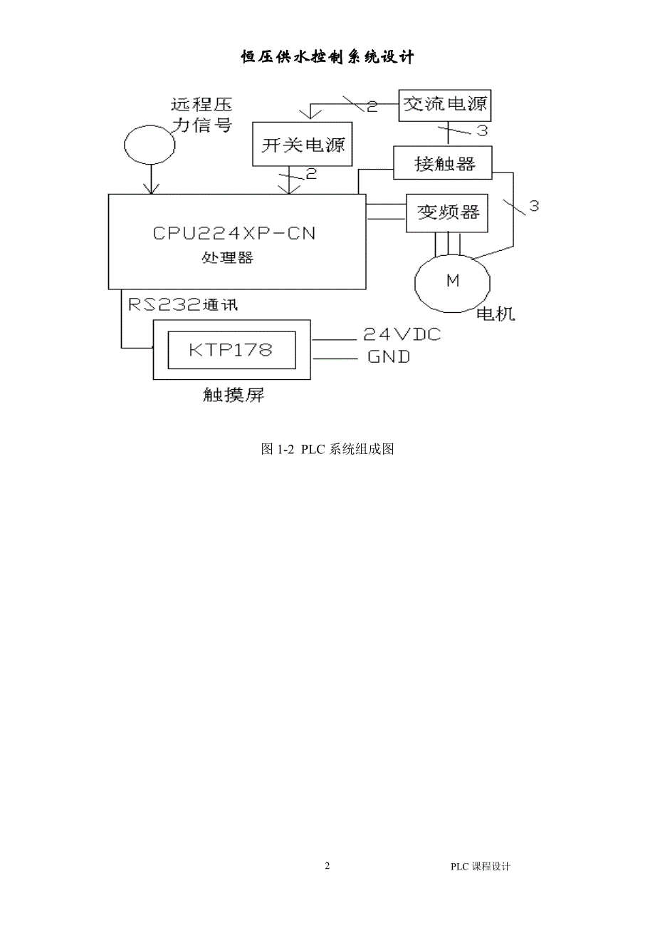 PLC课程设计恒压供水控制系统设计_第3页