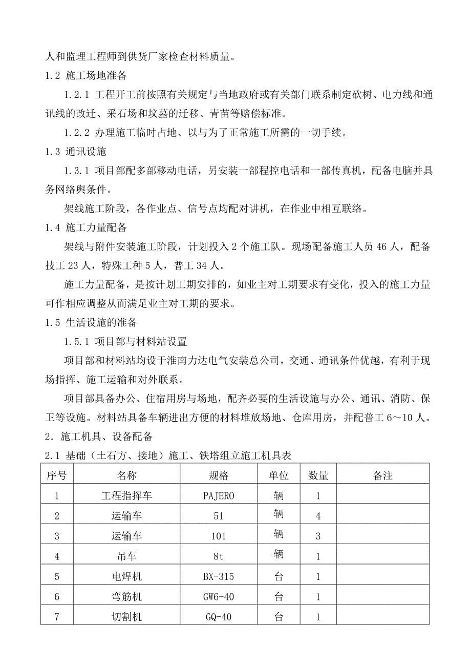 kV线路工程施工组织设计_第5页