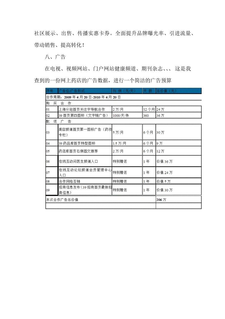 药品网络推广方案_第5页