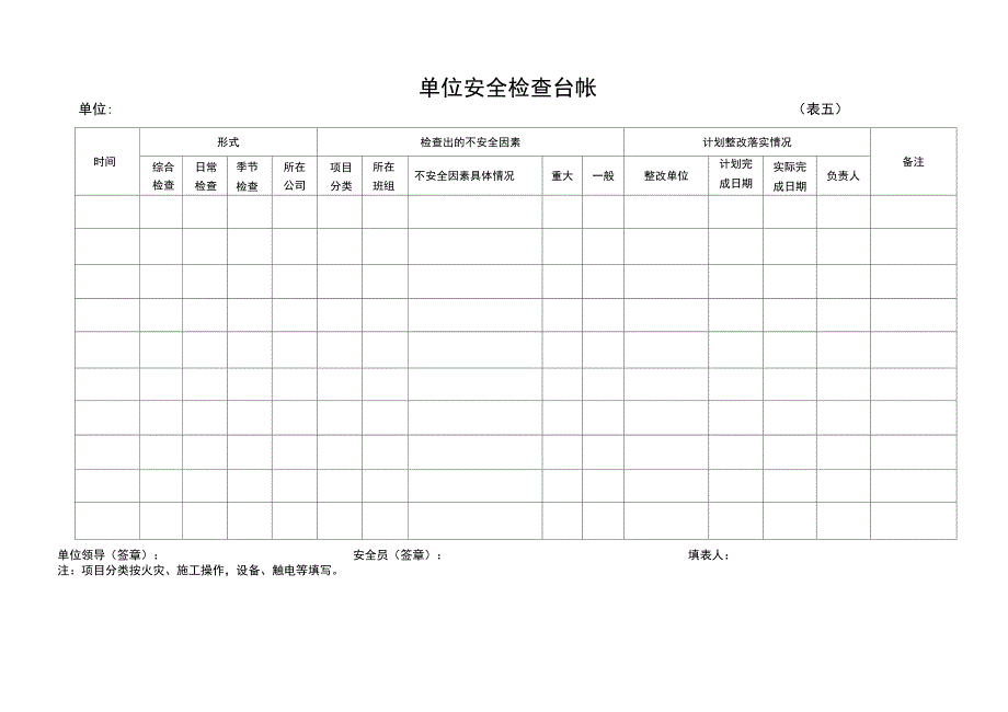 单位安全工作自查表与检查填报表_第4页