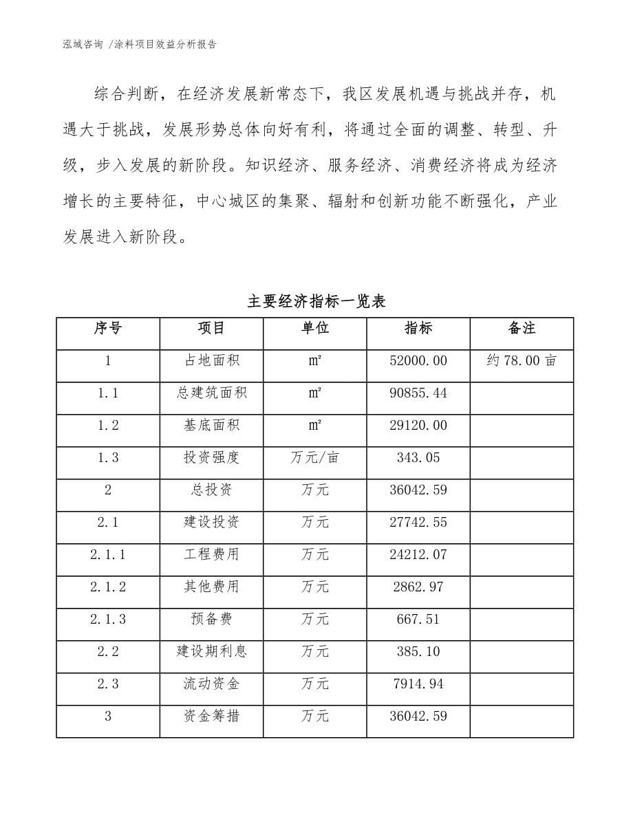 涂料项目效益分析报告（模板）_第5页