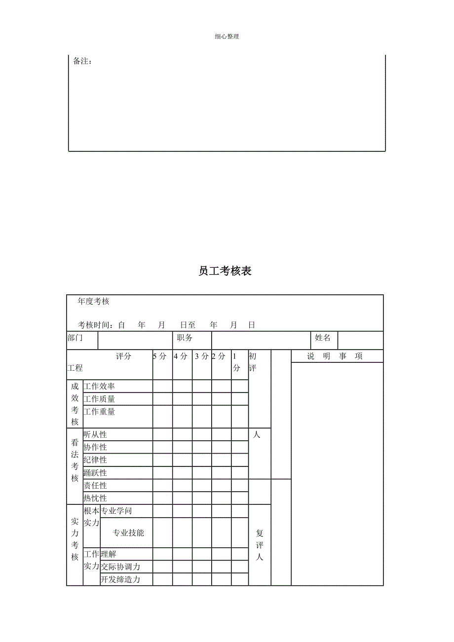 员工绩效考核表(范本)_第4页