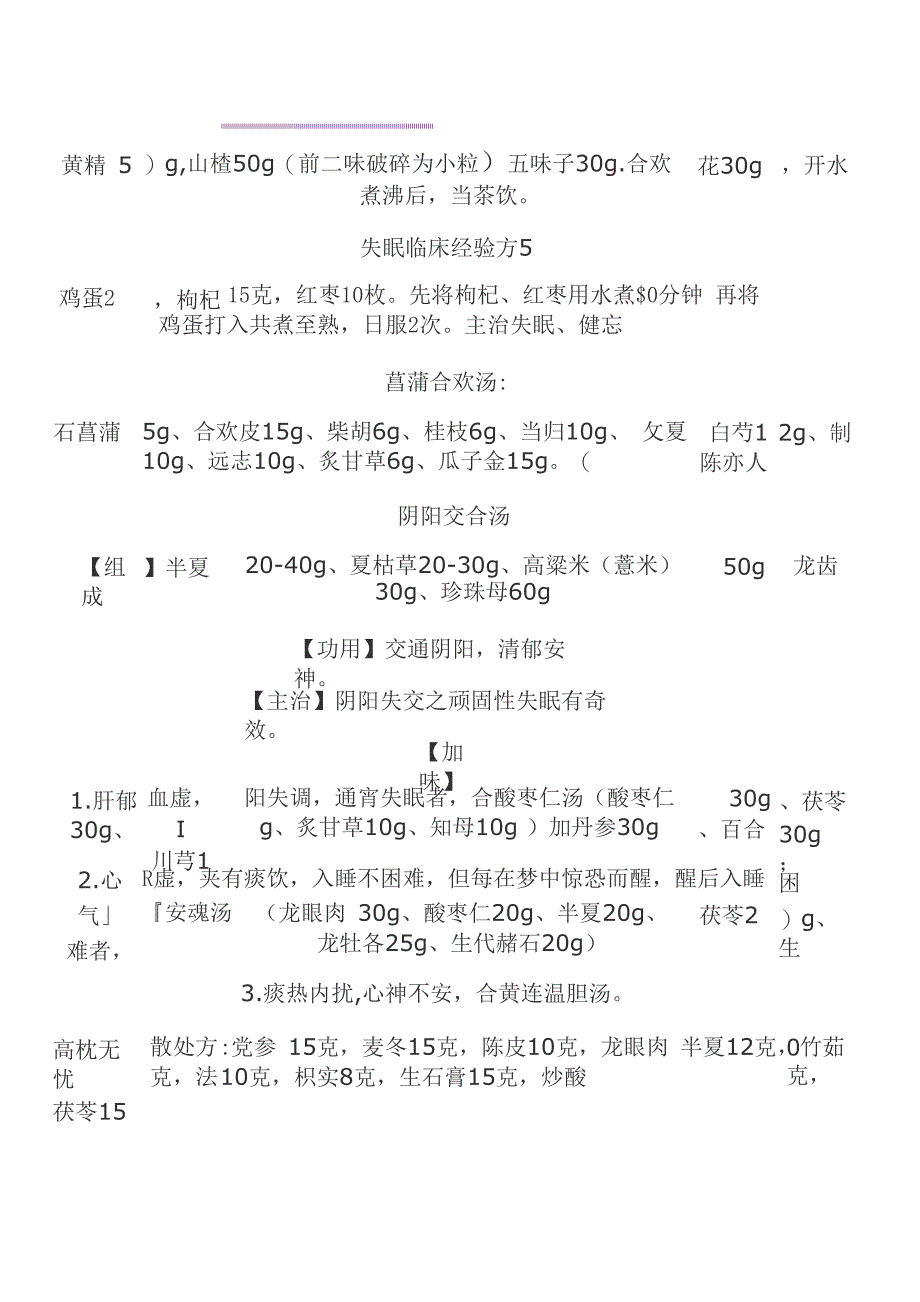 中医治疗失眠（不寐）的52首验方（含食疗方）都在这里了_第4页