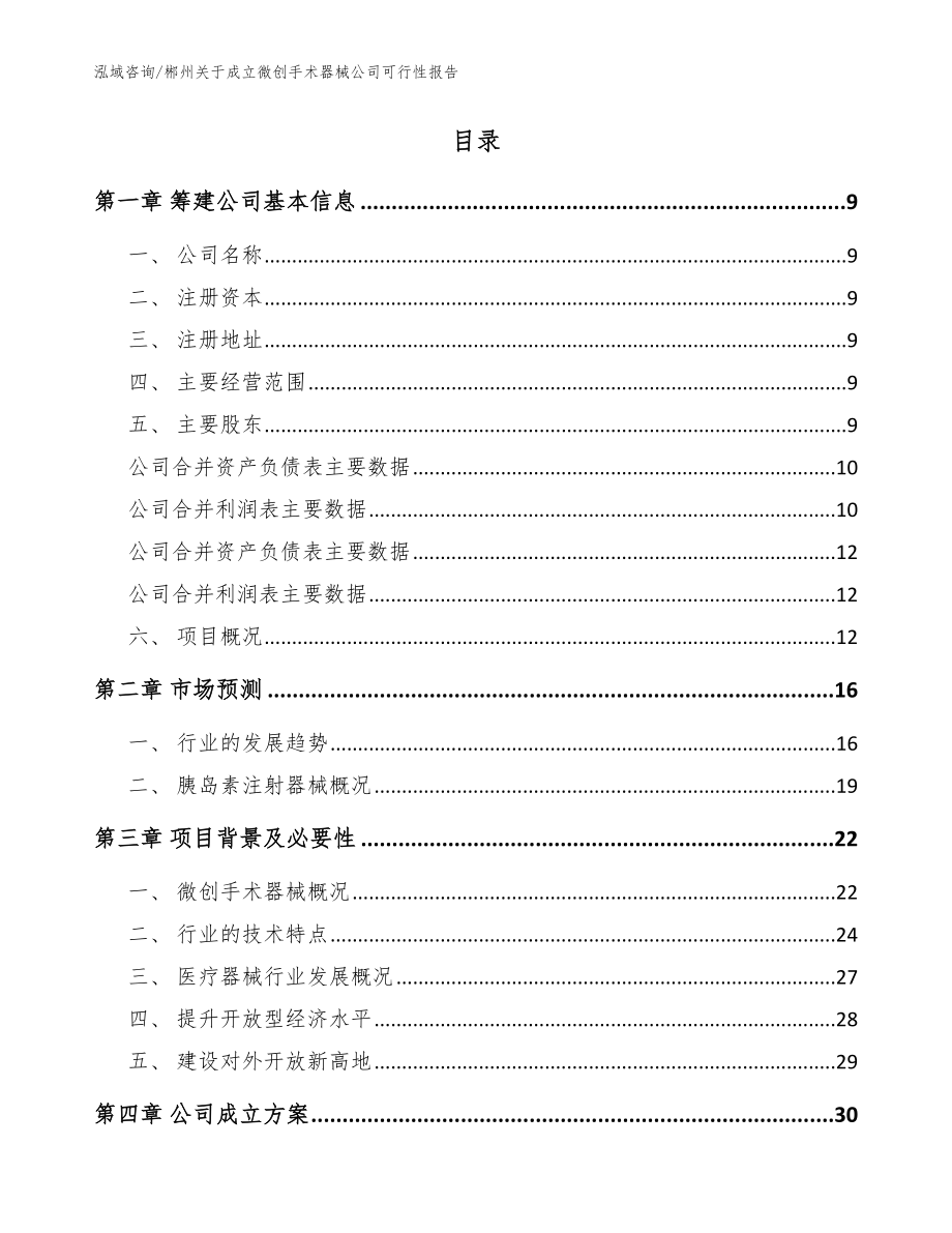 郴州关于成立微创手术器械公司可行性报告_范文模板_第2页