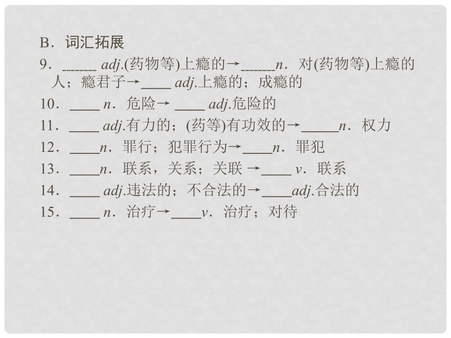 高中英语 Module 2 No Drugs模块归纳提升同步备课课件 外研版必修2_第4页