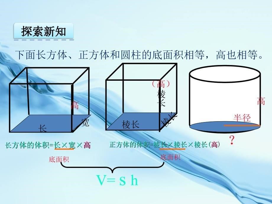 2020【苏教版】六年级下册数学：2.4圆柱的体积ppt课件_第5页