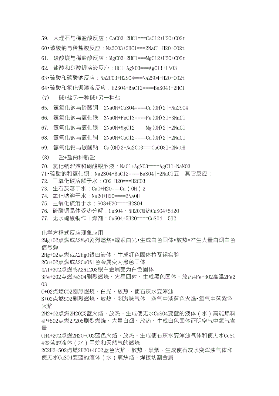 初三化学的所有化学方程式_第4页