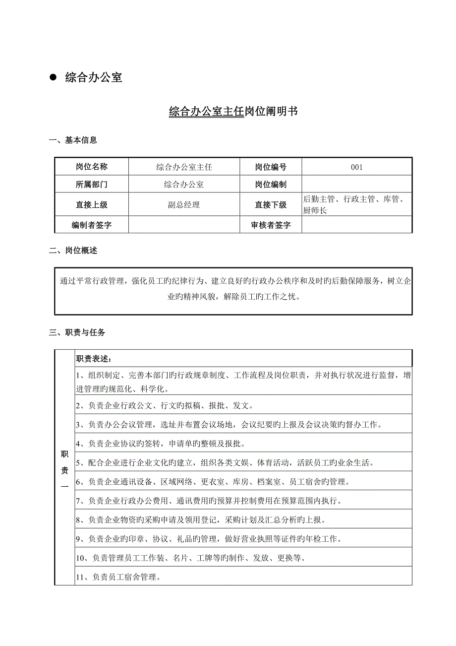 综合办公室各岗位职责.doc_第1页