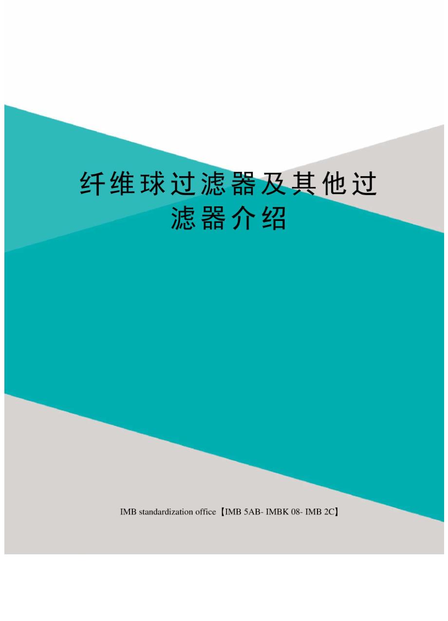 纤维球过滤器及其他过滤器介绍_第1页