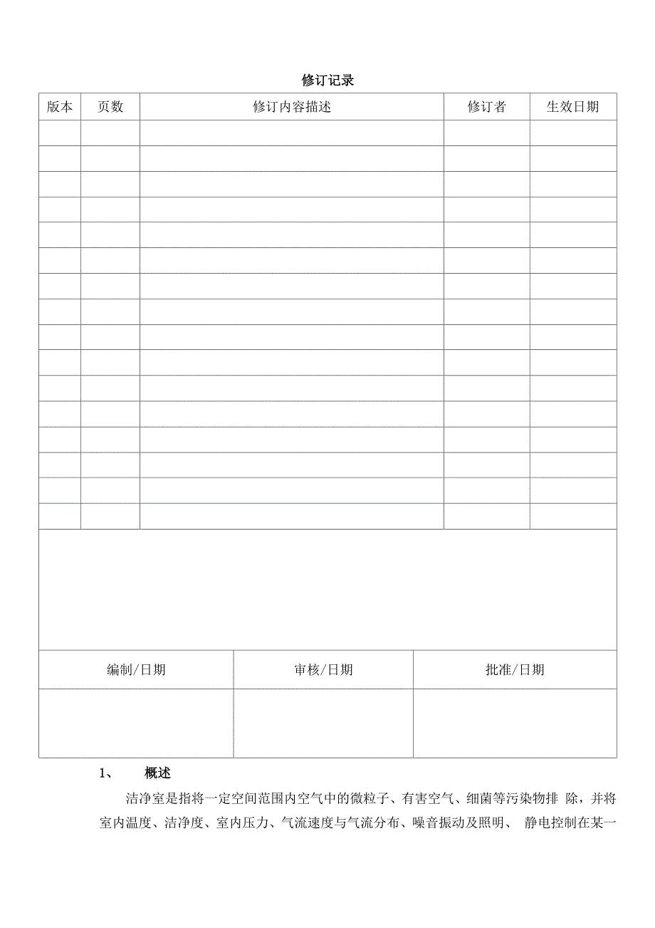 洁净车间人员上限验证方案_第1页