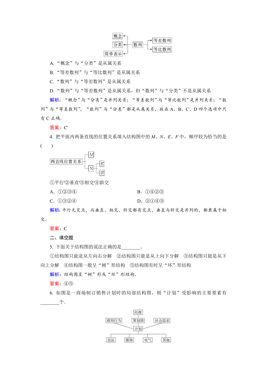 【最新教材】高中数学北师大版选修12课时作业：2.2 结构图 Word版含解析_第2页