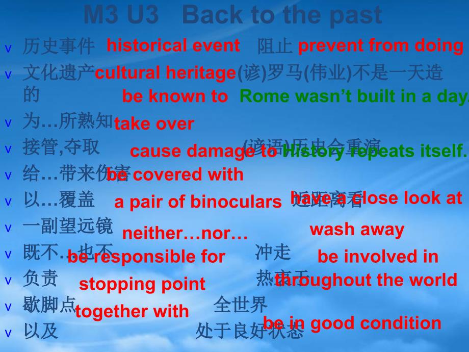 高三英语模块三第三和模块四第一单元词组归纳课件_第1页