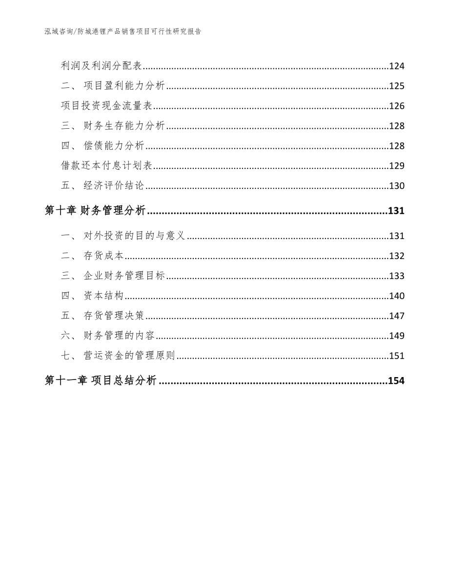 防城港锂产品销售项目可行性研究报告_第5页