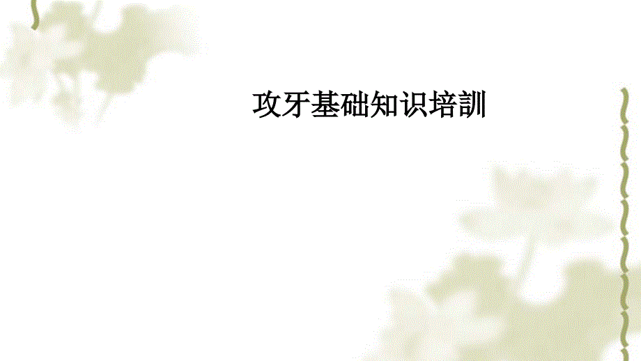 攻牙知识培训课件_第1页