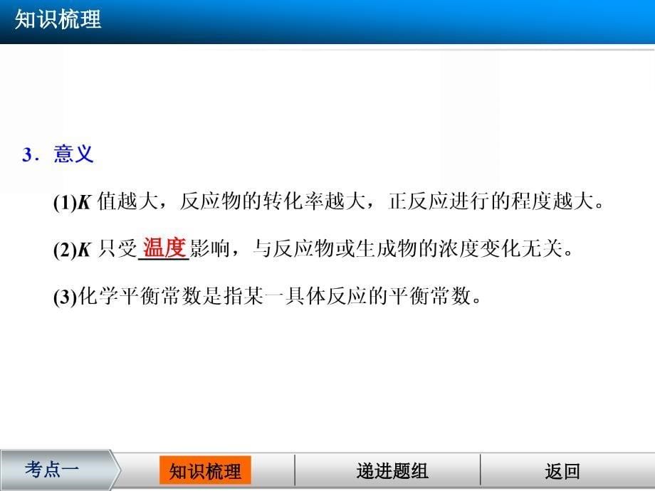 高三化学一轮总复习课件：第七章 第3讲　化学平衡常数、化学反应进行的方向_第5页