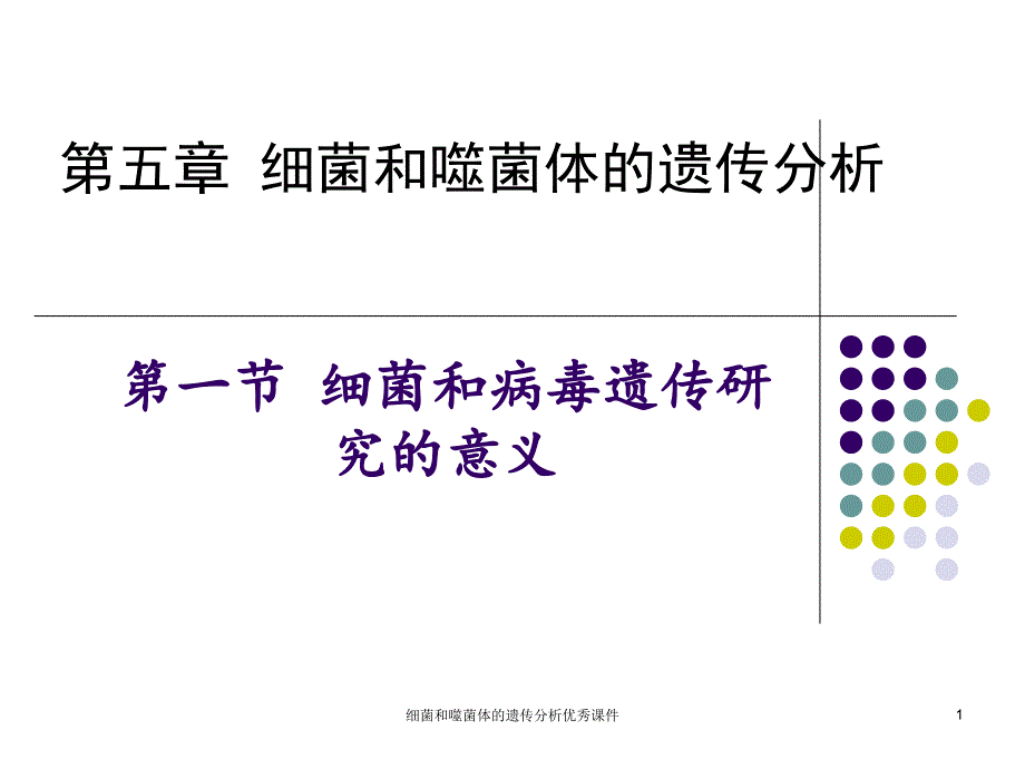 细菌和噬菌体的遗传分析优秀课件_第1页