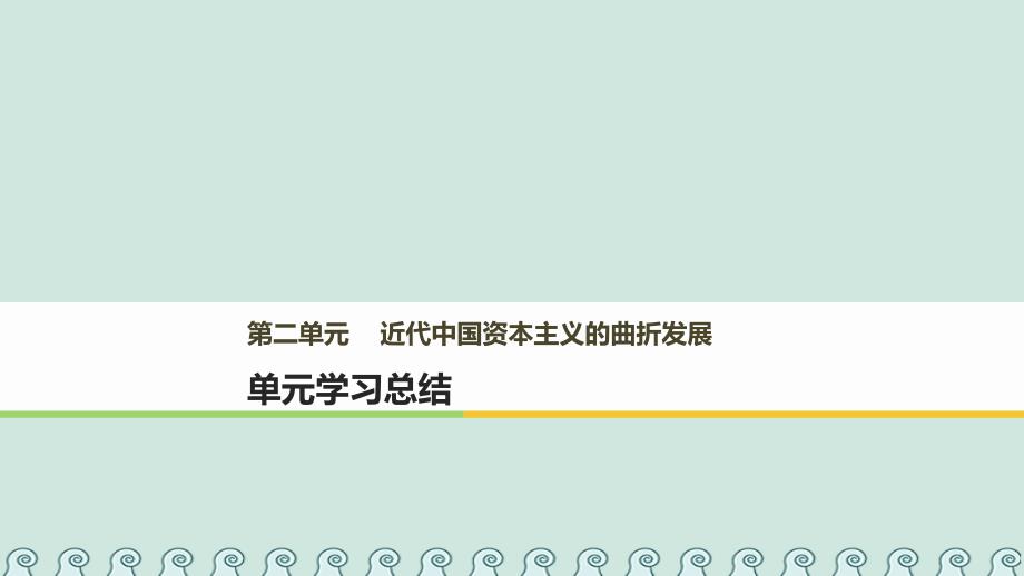 高中历史 第二单元 近代中国资本主义的曲折发展单元总结课件 北师大版必修2_第1页