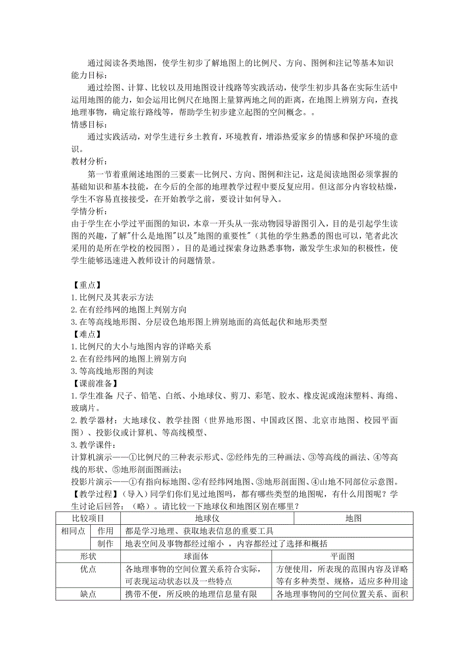 人教版七年级地理上册：1.4地形图的判读教案_第2页