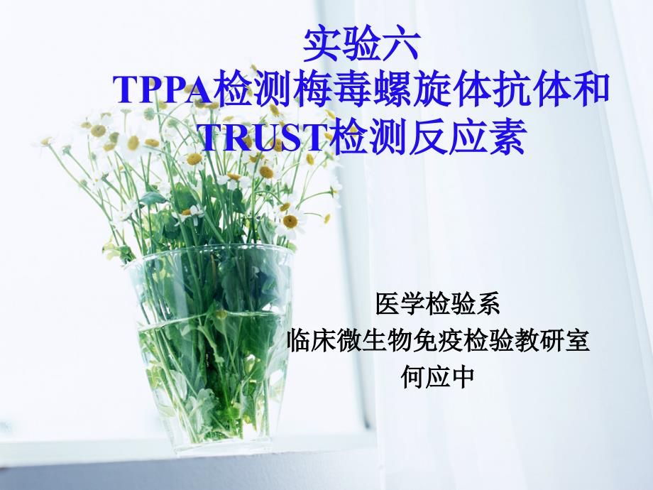 实验六tppa检测梅毒螺旋体抗体和trust检测反应素ppt课件_第1页