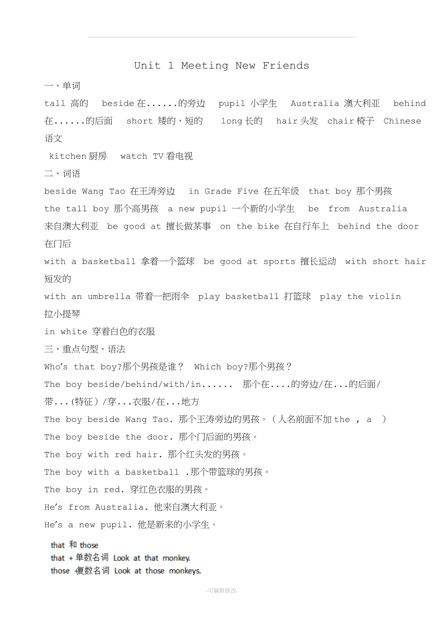 闽教版英语五年级上册知识点汇总及练习精品.doc_第1页