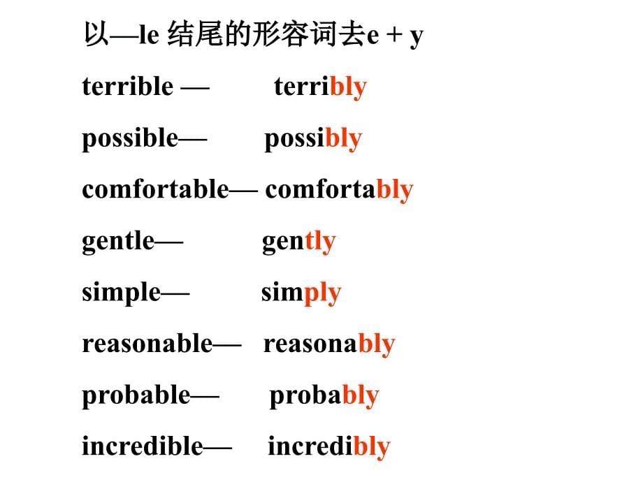 高中英语常见形容词变副词共21张PPT_第5页