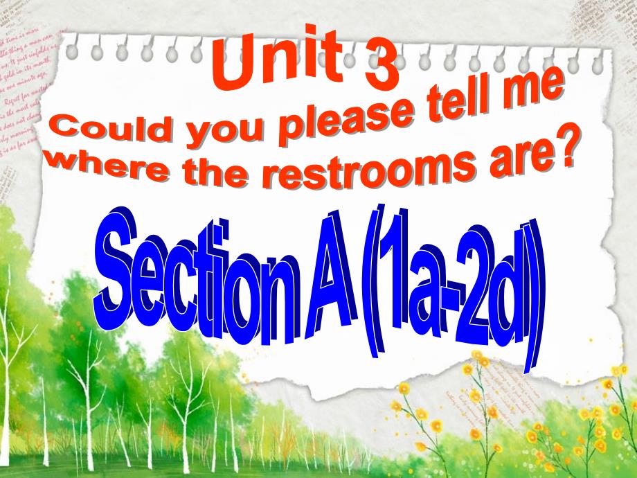 人教版九年级英语上册课件unit3SectionA1a2d_第1页