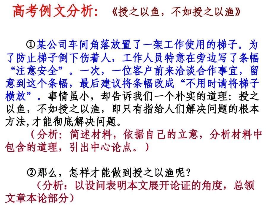 高考新材料作文之议论文的开篇如何明引扣题_第5页