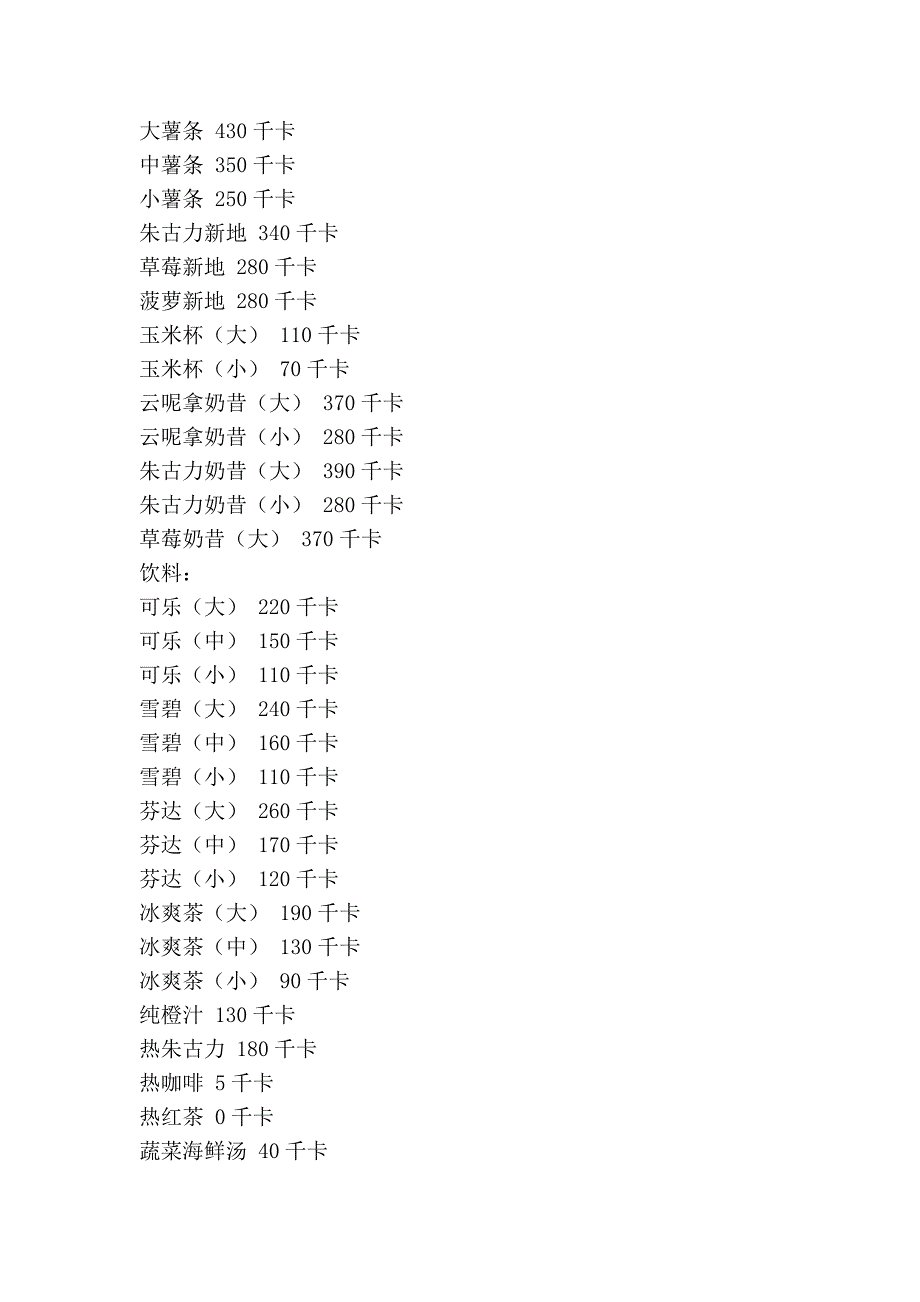 洋快餐的热量.doc_第3页