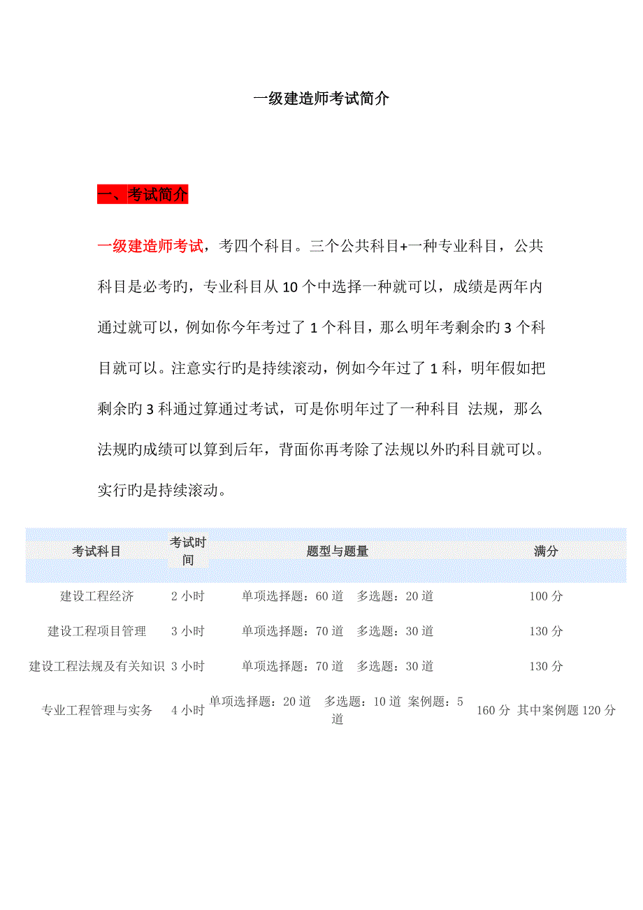 2023年一建考试介绍_第1页